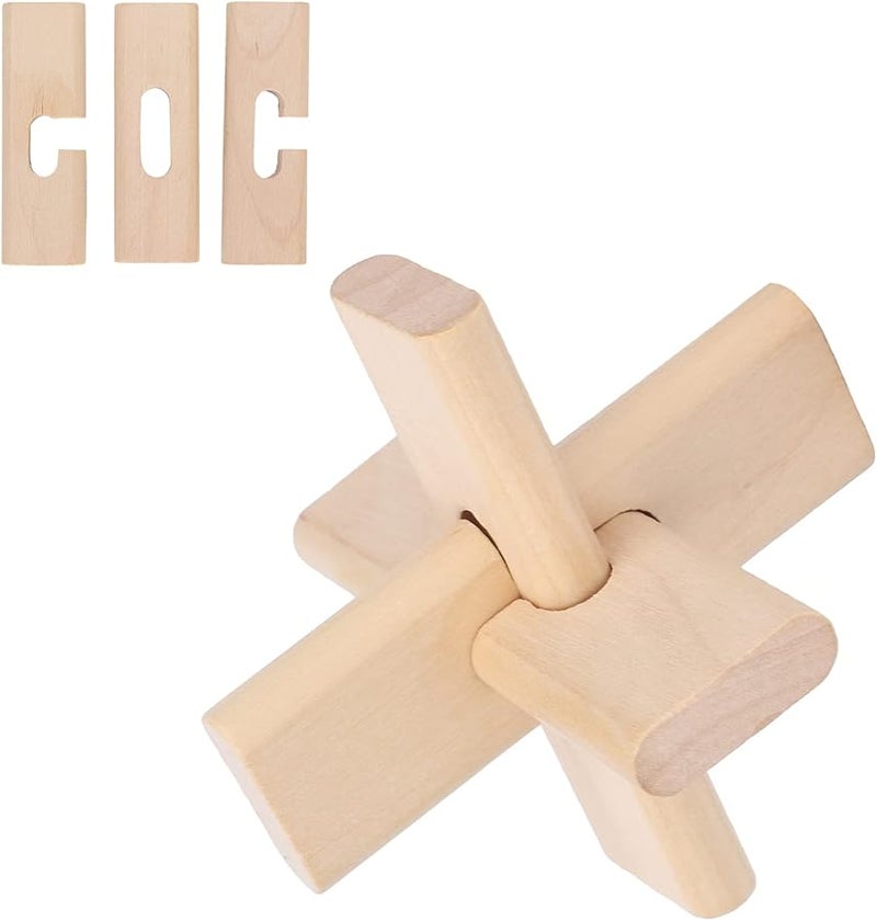 لغز الدماغ الخشبي قفل اللغز لعبة فتح اللغز لتدريب الصبر - Image 4